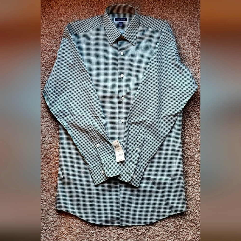Club Room Regular fit Men Dress Shirt, Size: S, Color: Hunter White